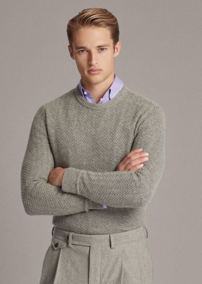 Sueter Ralph Lauren Hombre Grises Claro - Cashmere Crewneck - RHIML2314